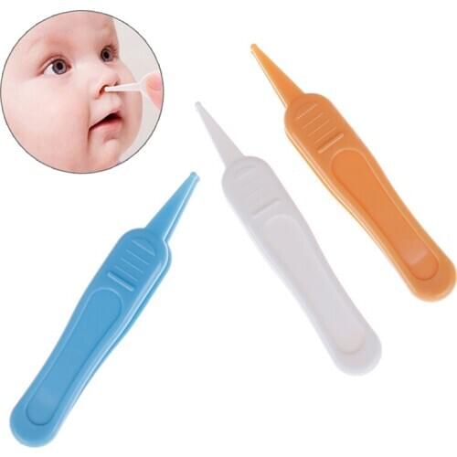 2Pcs Baby plastic safety care ear nose navel cleaning tweezers forceps cleaner