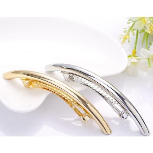 2020 Hot Fashion Long Women Hair Clips Metal Gold/Silver Plain Tube Big Hairgrip Hairpin Accessoires Metal Hair Clips
