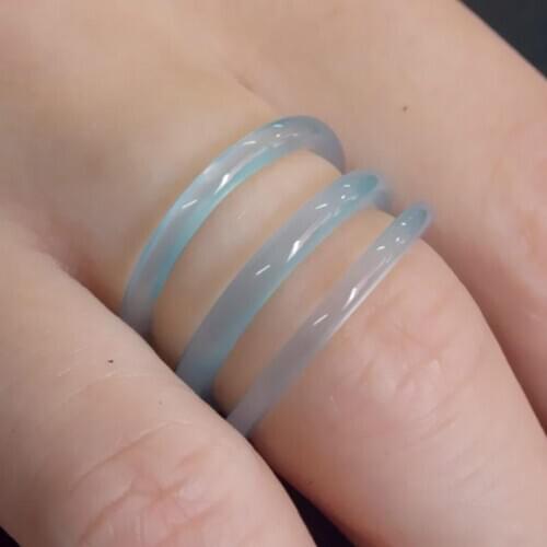 30pcs per lot 3mm thin chalcedony agate rings couple ring jade ring cheap