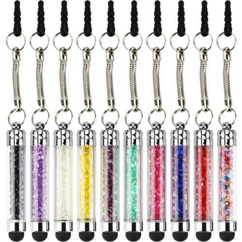 300pcs/lot Crystal Diamond Stylus Pen Capacitive Screen Touch Pen Portable for IPhone IPad Samsung HTC and Other Mobile Phone