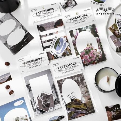 40pcs Vintage Literary Handbook Retro Stationery Supplies Plant Memo Pad Sticker Paper Junk Journal Label Scrapbooking Material