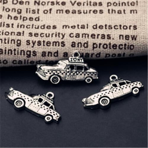 8pcs Antique Silver Color Retro Taxi Glamour Alloy Pendants For Necklace Bracelet DIY Metal Jewelry Handmade Findings A1001