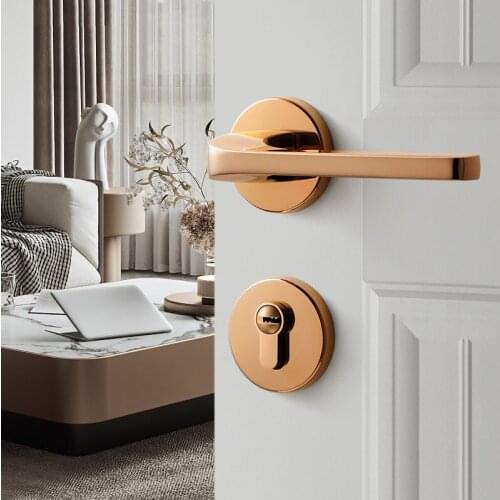 Zinc alloy Handle Mechanical Door lock home Hotel Silent Anti-theft Door locks Furniture Hardware Supplies Mute Lockset
