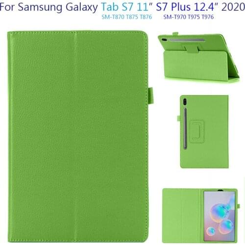 Tablet Case for Samsung Galaxy Tab S7 11 inch 2020 SM-T870 SM-T875 T876 PU Leather Slim Folding Litchi Style Funda Cases Capa