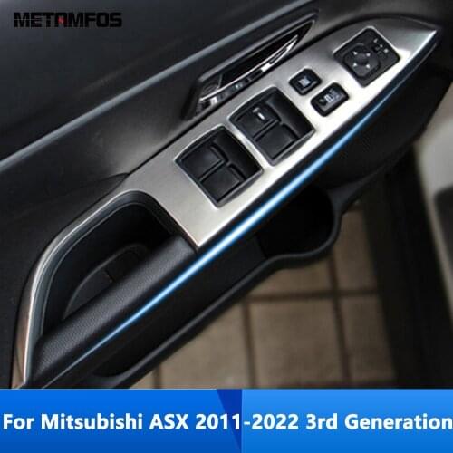 For Mitsubishi ASX 2011-2018 2019 2020 2021 ABS Matte Armrest Decoration Cover Trim Ring Window Lift Switch Frame Accessories