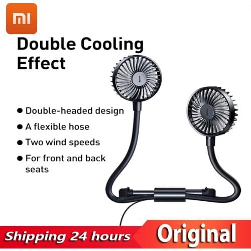YOUPIN Baseus Double-headed Car Fan 360° Rotation Mute Cooling Fan For Front Back Seat Mini 12V USB Air Cooler Fan