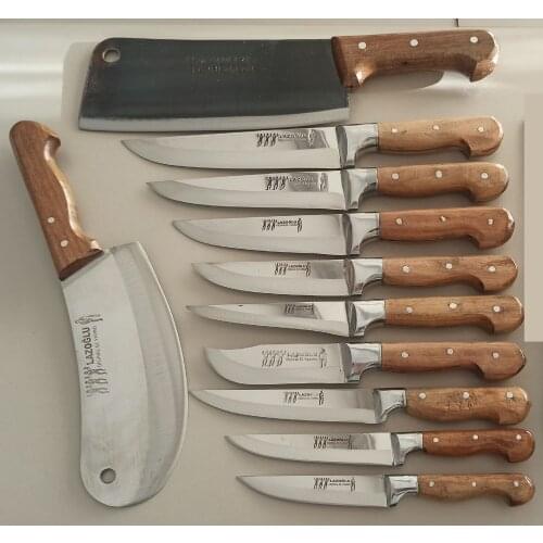 Riding On Knife 11 Pcs Wooden Handle Butcher-Sacrifice-Kitchen Knife Armor Knife Salad Onion Meat etc