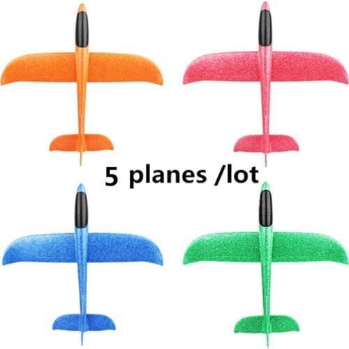 KaKBeir 5pcs Big Hand Launch Throwing Glider Aircraft Inertial Foam EPP Airplane Toy Children Plane Models Outdoor Fun Toy