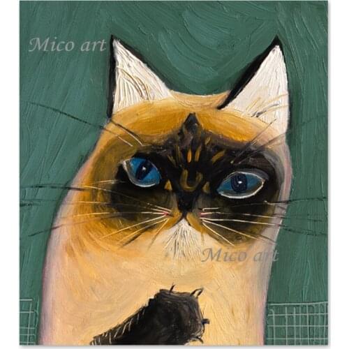 Lovely Pet Cat Picture Art Modern Kids' Room Decorative Animal Canvas Oil Painting Wall Hangings Art No Frame Christmas Gift