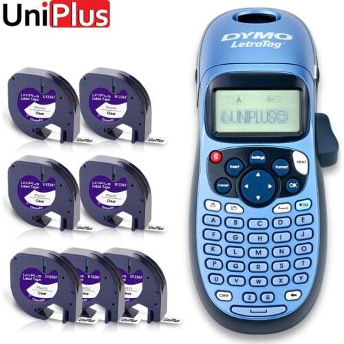 Dymo Labeling Machine Dymo Letratag 100H Dymo LT100H LT-100H Dymo Labeller with 7PK Compatible Dymo Tape 12267 12mm LT Label