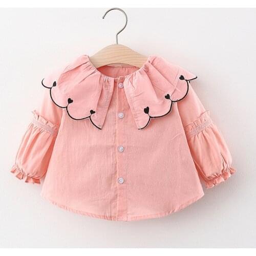 Menoea Toddler Girls Casual Blouses New Fashion Newborn Baby Embriodery Cute Shirts Korean Princess Sweet Clothes for 0-3Y