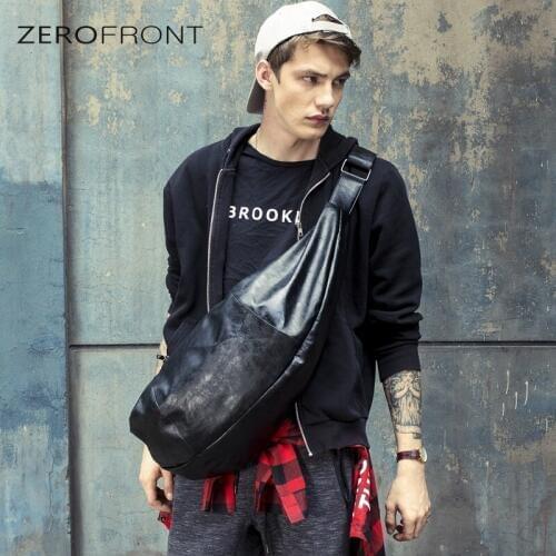 2019 Fashion Men PU Leather Sling Chest Casual Bag Laptop School Book Cross Body Messenger Shoulder Back Pack for Travel