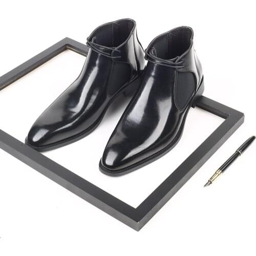 Classic Brand Men Boots Italy Handmade Men Ankle Boots Outdoor Waterproof Male Work Shoes Autumn Lace-UP Man Moccasins