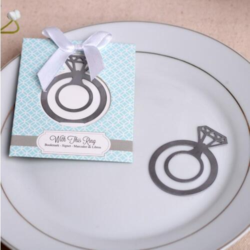 Wholesale unique wedding favors and gifts Engagement Ring Bookmark Bridal Favors Gifts For Guest LX1737