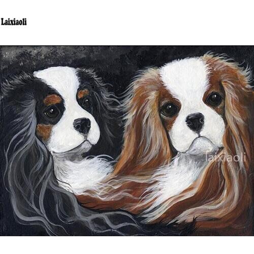 Full,drill,square,Diamond Embroidery,Cavalier King Charles Spaniel,pet,5D,diy,Diamond Painting,,Stitch Cross,Mosaic,Needlework