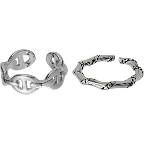 POTCET Womens Pig Nose Openable Ring Geometric Fashion Retro Hip Hop Personality Party Jewelry