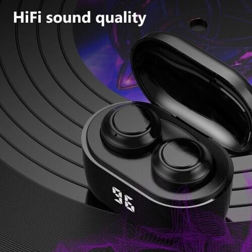 Dropshipping in-ear earphones A6 TWS Mini Wireless Bluetooth 5.0 HiFi Stereo Earphones with Digital Charge Box Wireless Earphone