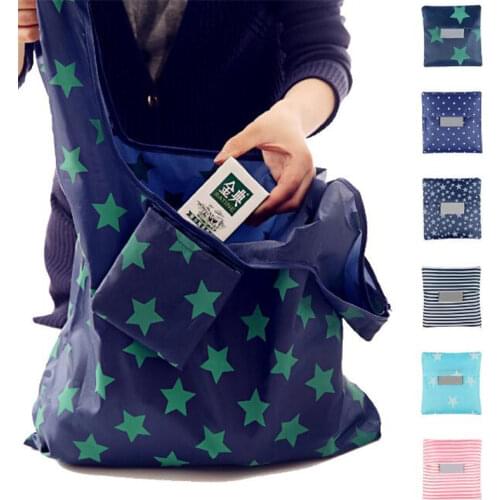 SALE Fashion portable women shopping bag creative printing Oxford cloth folding Ladies bag Kitchen storage bags home accessories