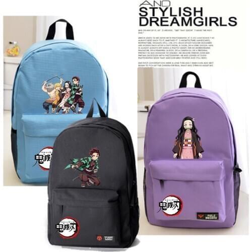 Anime Demon Slayer Kimetsu No Yaiba Knapsack Cosplay Kamado Tanjirou Nezuko Agatsuma Zenitsu Student Backpack School Bag Props