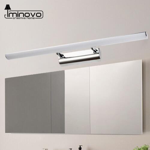 Nordic LED Mirror Light 7W 9W Stainless+Acrylic Modern Decor Lighting 40CM 56CM Bathroom Lamp Bedroom Foyer Study Sconce