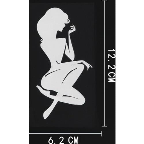 6.2CMX12.2CM Silhouette Sexy Naked Girl Beautiful Vinyl Car Sticker Black/Silver 8A-0481