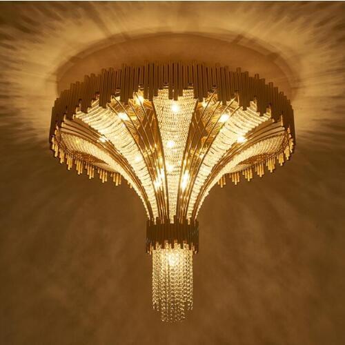 Light luxury duplex villa luxury atmosphere hotel lobby living room post-modern model room climatic crystal ceiling lamp