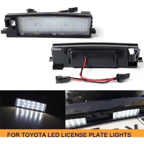 2Pcs 6000K Free Error LED Rear Number License Plate Light Lamps For Toyota Avalon Aygo Scion iM Vanguard XA30 Rav4 MK3 Camry