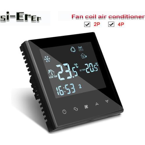 2P 4P fan coil temperature thermostat，cooling and heating mode with programmable