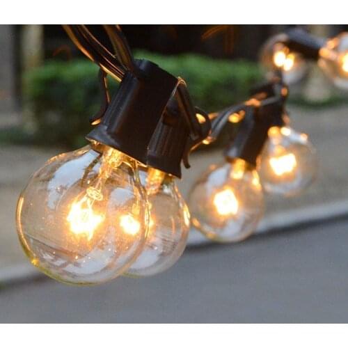 Street Patio Garland G40 Balls Lights Outdoor Fairy Luces for Christmas Garden Mariage Festoon String Guirnalda Luces Exterior