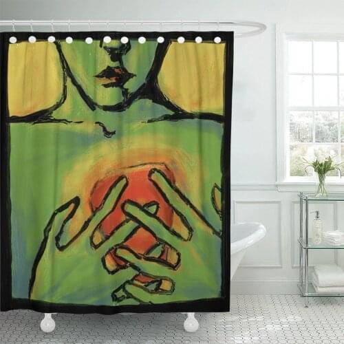 Expressionism Emotions Abstract Human Silhouettes Composition Digital Painting Black Bathroom Curtain Waterproof