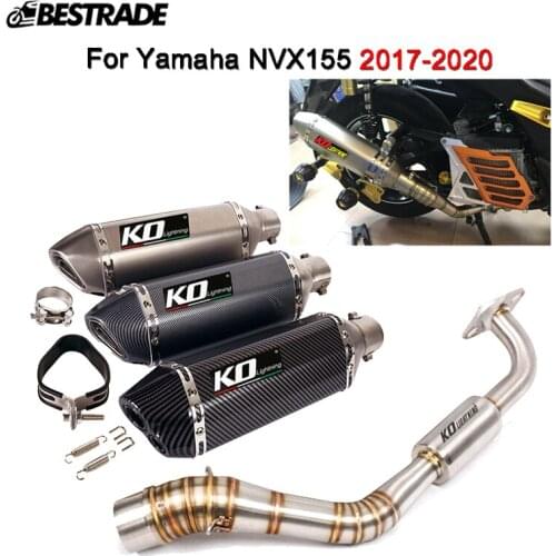 For Yamaha NVX155 2017-2020 Motorcycle Exhaust System Header Middle Connect Link Pipe Slip On 51mm Muffler Stainless Steel