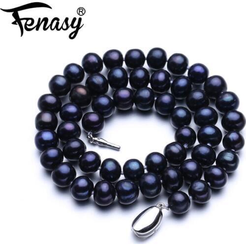 FENASY Natural Pearl Necklaces For Women Long Necklace Party Jewelry Neck Accessories Handcrafted Statement Choker Necklace