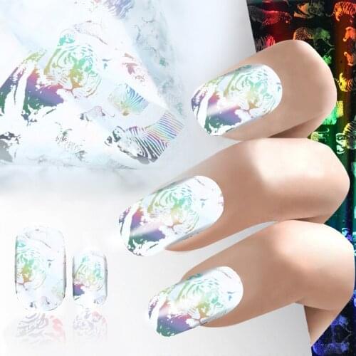 100*4cm/pc Laser Rattan Transparent Nail Art Stickers Decals Wraps Nail Transfer Foil Manicure Tools Wholesale Retail