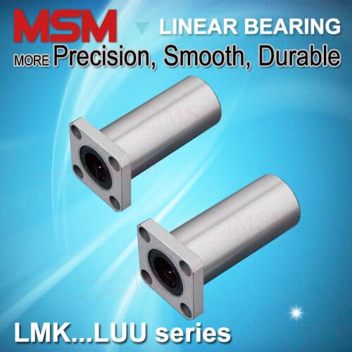 2pcs MSM Long Type Square Flange Linear Bearings LMK6LUU LMK8LUU LMK10LUU LMK12LUU LMK16LUU LMK20LUU CNC Parts Sliding Bushings