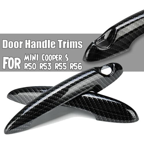 2pcs Auto Car Door Handle Covers Trim Decor Black Car Accessories For MINI Cooper S R50 R53 R56 Door Handle Cover Car Styling