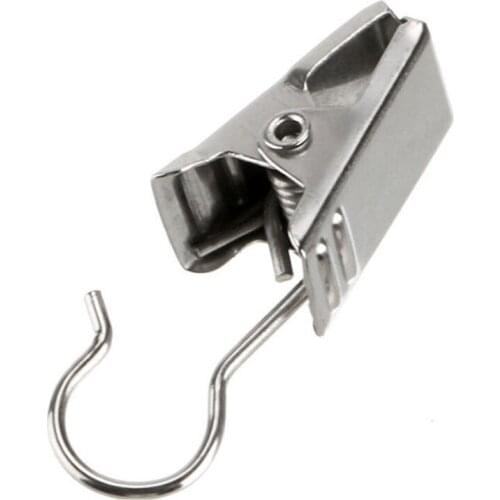 20 Pcs/Pack Metal Heavy Duty Curtain Clips W Hook Sturdy Durable Window Curtain Hook Clips Home Window Accessories