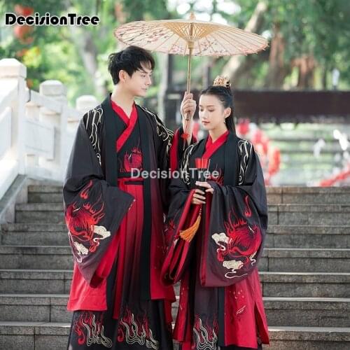 2021 men women hanfu chinese traditional tang suit tops skirt cardigan chinese cosplay costume kimono dress hanfu robe gown