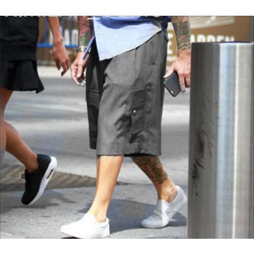 27-46 Summer New Men Tide Models Tooling Shorts Large Pocket Wide Leg Shorts Hairstylist Fifth Points Shorts Plus Size Costumes