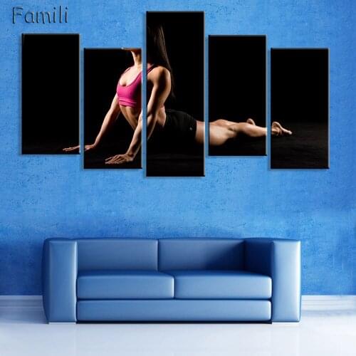 5pcs Wall Art Poster Bodybuilding Exercise Fitness Sports Painting Canvas Printing Unframed Modular Pictures,nordic decoration