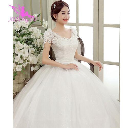 AIJINGYU 2021 2020 luxury Customized new hot selling cheap ball gown lace up back formal bride dresses wedding dress FU183