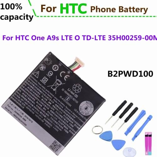 2300mAh B2PWD100 Phone Battery For HTC One A9s OneA9s LTE O TD-LTE 35H00259-00M Replacement Battery + Tools