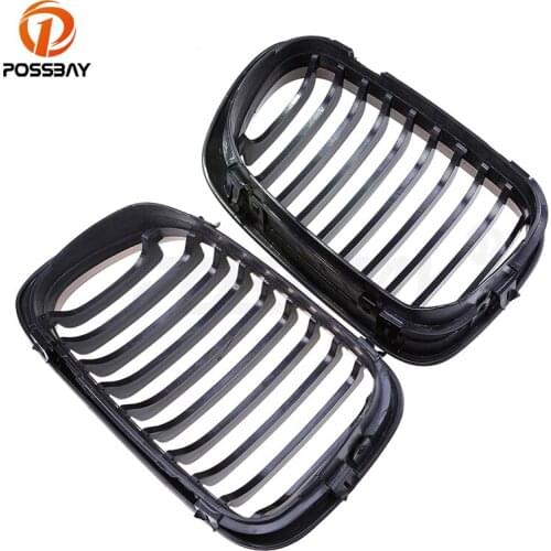 POSSBAY Matte Auto Car Front Grille Kidney Racing Grills Fit for BMW 3-Series E46 Coupe 1999 2000 2001 2002 2003 Pre-facelift