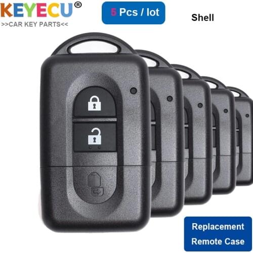 KEYECU 5PCS Flip Remote Car Key Shell Case for Nissan Micra Note Xtrail Juke Duke Navara Qashqai j11 Sunny Pathfinder Fob 2 Btns