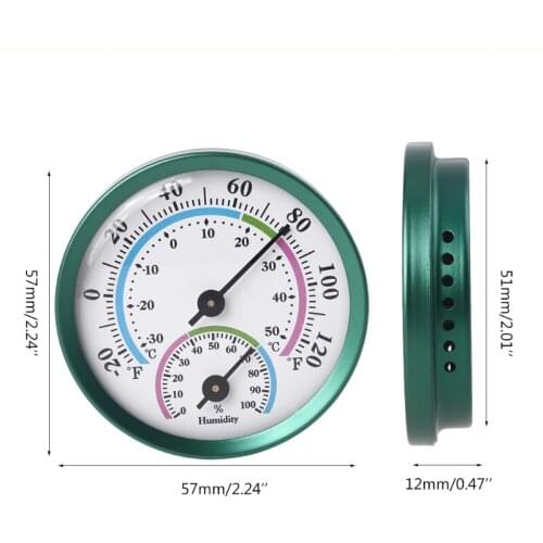 Temperature Humidity Monitor Gauge for Home Room Outdoor Offices Display Mechanical Diameter 1 Pack No Battery Needed