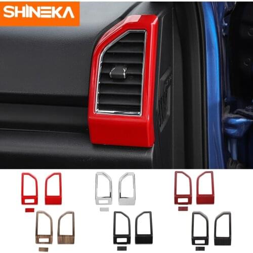 SHINEKA Car Dashboard Air Conditioning AC Vent Trims Outlet Decorative Covers for Ford F150 2015 2016 2017 Car Styling