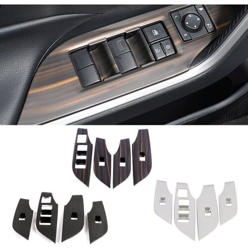 For Toyota Rav 4 Rav4 5 Gen LHD 2019-2021 Inner Door Armrest Window Lift Switch Button Panel Cover Trim Sticker