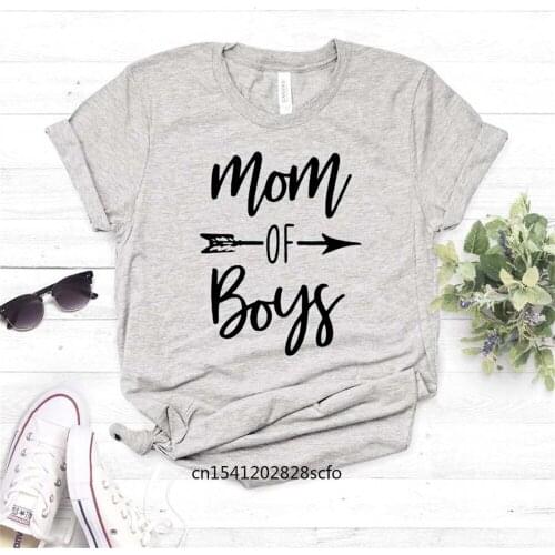 Women T-Shirt Mom of Boys Fashion Casual Short Sleeve Tees Fashion Graphic Mother Female Harujuku O Neck Mom Top Tees