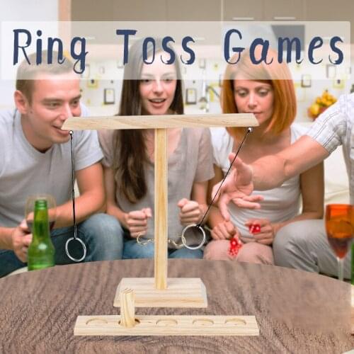 Ring Toss Head to Head Yard Games Wooden Hook and Loop Throwing Game Interactive Shooting Game with Hook and Shooting Ladder