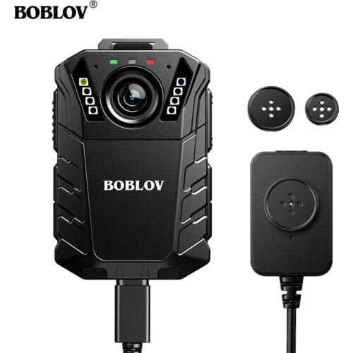 BOBLOV KJ09 Body Camera With External Lens Mini Police Body Mounted Camera IP66 Waterproof Drop Resistance Night Vision Camera
