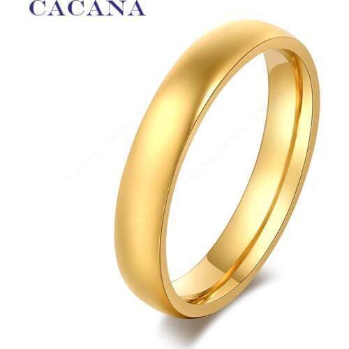 CACANA Stainless Steel Rings For Women Smooth Fashion Jewelry Wholesale NO.R16